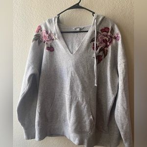 Floral Embroidered American Eagle Hoodie